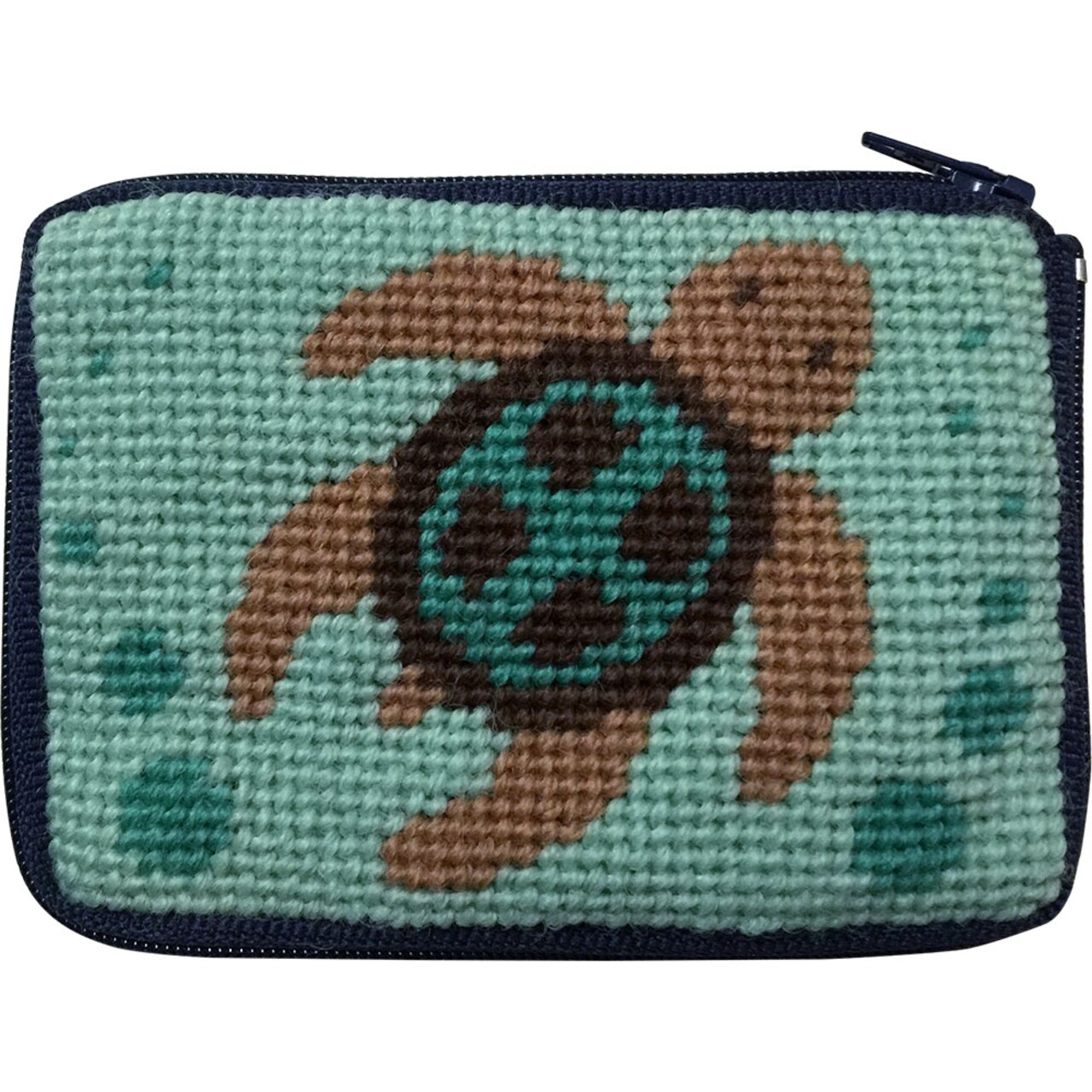Stitch and Zip Kids Coin Case Needlepoint Kit Sea Turtle SZ8106